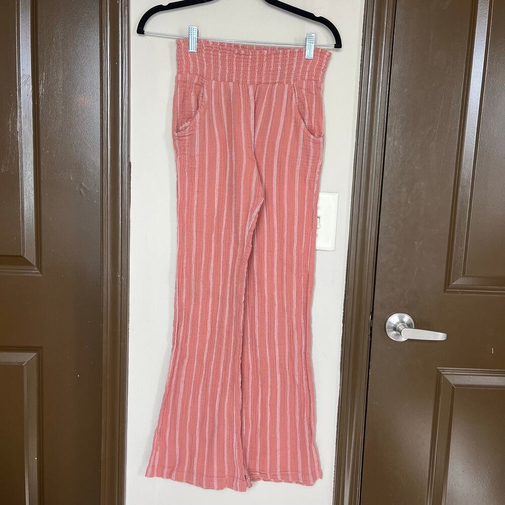 Billabong New Waves Striped Gauze Pants Size M Boho Beach Y2K Casual Vacation